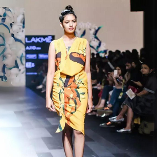 Mustard Lily, Naked Print Cowl Dress - Farah Sanjana