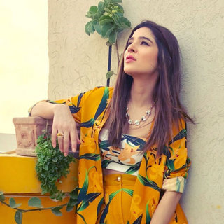 Ayesha Omar in Mustard Lily Print Co-ord