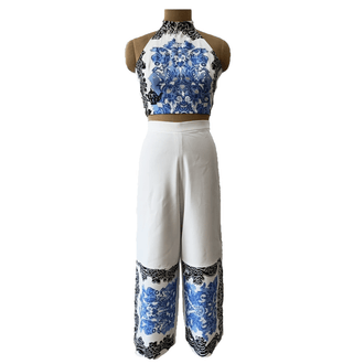 Blue Mykonos Top and Pants Set - Farah Sanjana