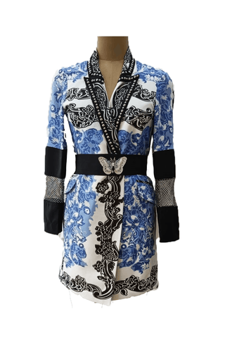 Blue Mykonos Statement Blazer Dress - Farah Sanjana