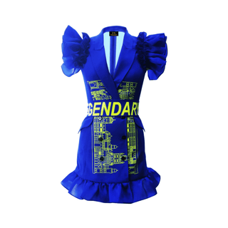 Blue Legendary Blazer Dress - Farah Sanjana