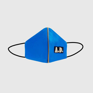 Cobalt Blue Zipper Detail Mask With Personalised Initials - Farah Sanjana