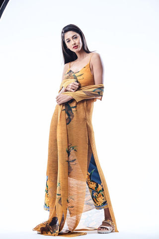 Crinkled Naked Print Camisole Dress - Farah Sanjana