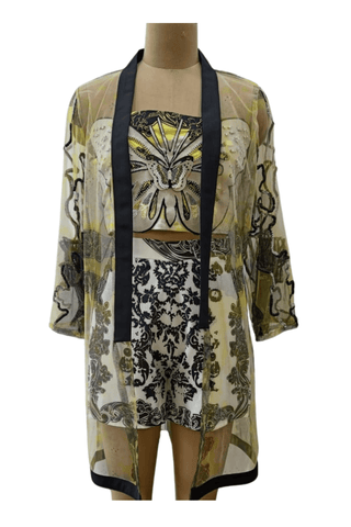 Canary Yellow Cape Set - Farah Sanjana