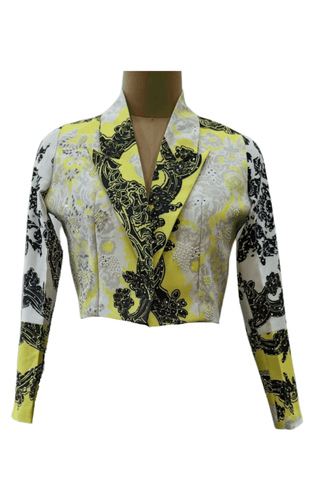 Canary Yellow Crop Jacket - Farah Sanjana