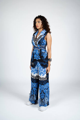 Blue Iris Blazer Set - Farah Sanjana