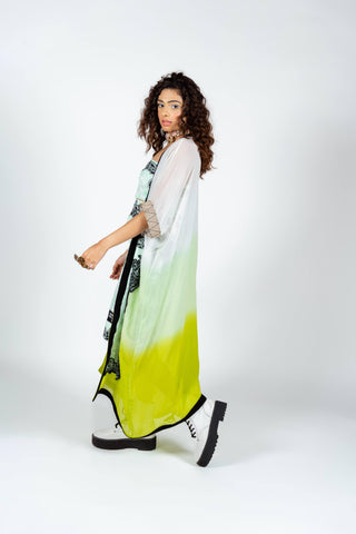 The Mint Green Ombre Robe - Farah Sanjana