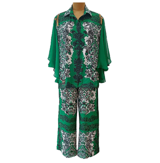 Emerald Green Shirt and Pant Set - Farah Sanjana