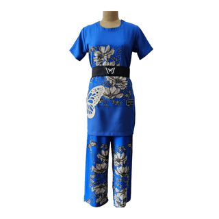 Electric Blue Co-ord with Belt - Farah Sanjana