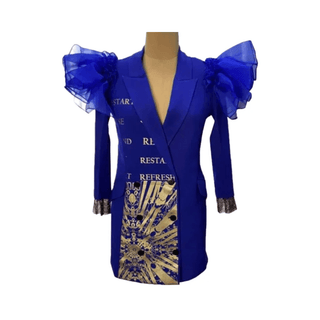 Electric Blue Reset Restart Blazer Dress - Farah Sanjana