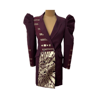 Wine Resest Restart Blazer Dress - Farah Sanjana