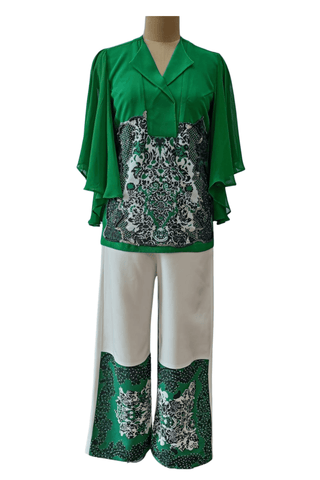 Emerald Green Sunset Co-ord Set - Farah Sanjana