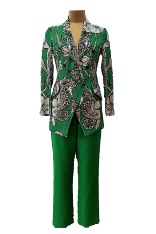 Emerald Seahorse Blazer Set - Farah Sanjana