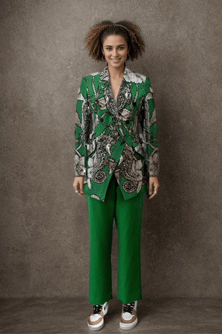 Emerald Seahorse Blazer Set - Farah Sanjana