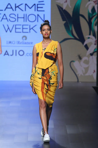 Mustard Lily, Naked Print Cowl Dress - Farah Sanjana