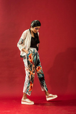 Multi-Coloured Fish Reflection Print Trouser - Farah Sanjana