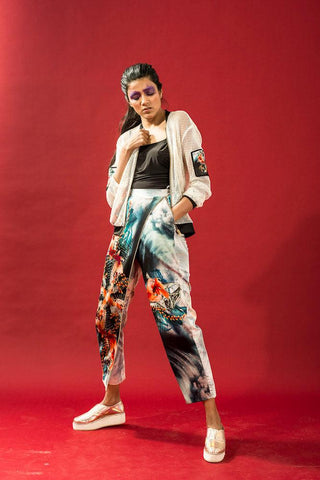 Multi-Coloured Fish Reflection Print Trouser - Farah Sanjana