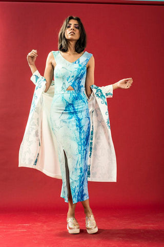 Mermaid Print Robe - Farah Sanjana