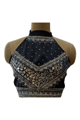 Metal Embroidery Halter Top - Farah Sanjana