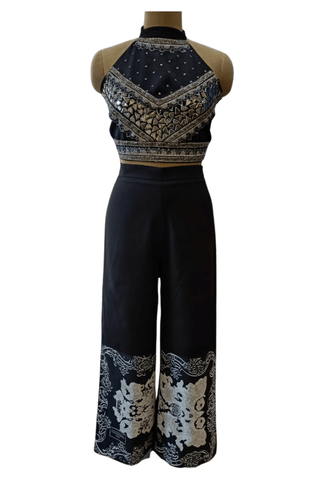 Metal embroidery Blouse and Black Pants - Farah Sanjana