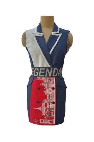 Red Megalopolis Blazer Dress - Farah Sanjana