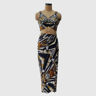 Sagrada Familia Print Drape Skirt Set - Farah Sanjana