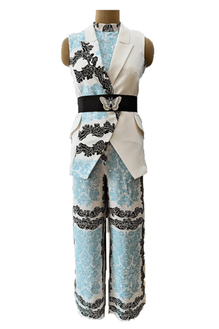 Sky Blue Mykonos Blazer Set - Farah Sanjana