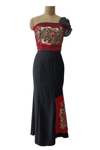 Vermilion Red Mermaid Gown - Farah Sanjana