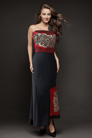 Vermilion Red Mermaid Gown - Farah Sanjana