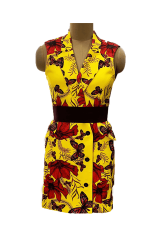 Yellow Crimson Titlie Blazer Dress - Farah Sanjana