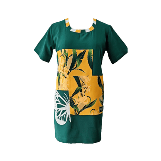 Yellow Lily Green T-Shirt Dress - Farah Sanjana