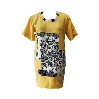 Yellow White T-Shirt Dress - Farah Sanjana